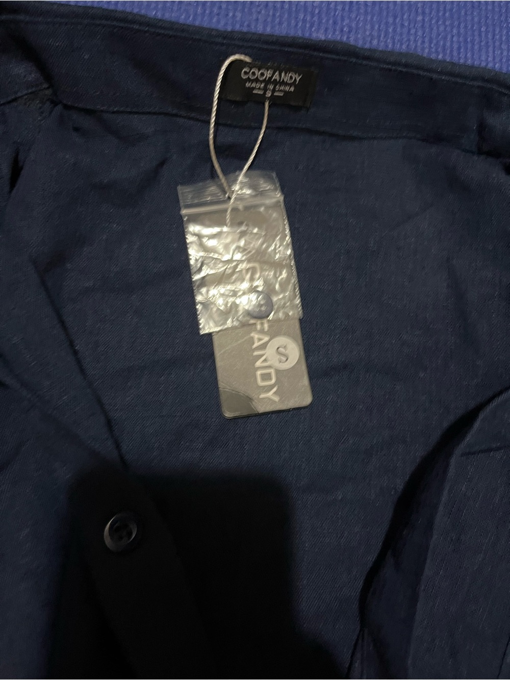 Men's Navy Button-Front Jacket - Picture 2 of 5